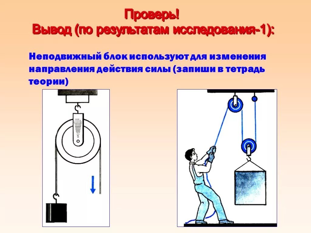 Применение блоков физика 7 класс