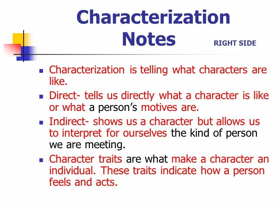 What is character. It is characterized время. Character's Notes. Note right. Right note