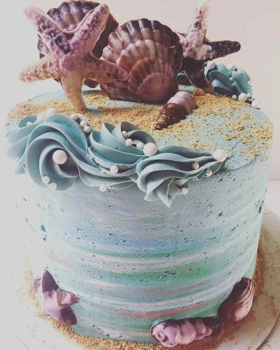 Торт морская тематика. Украшение торта в морской тематике. Торт с ракушками. Торт в морском стиле.