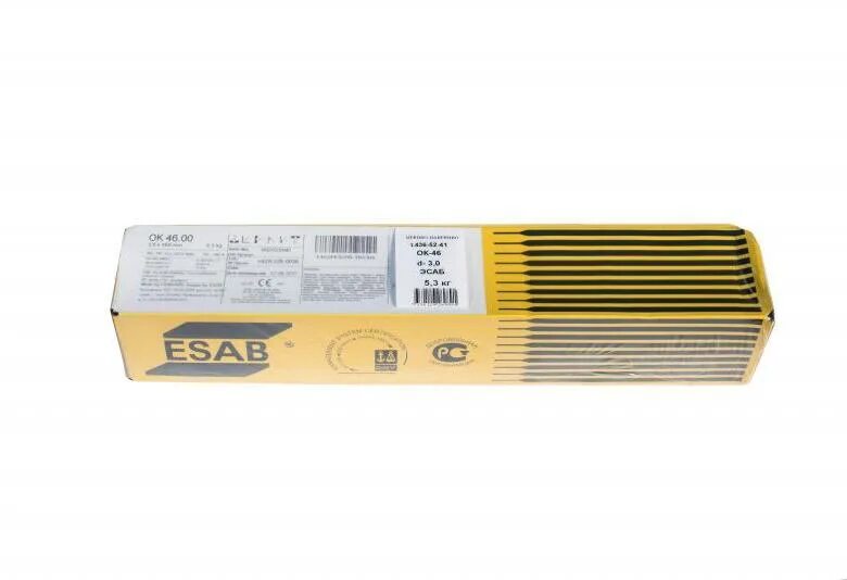 Esab 46.00 3 мм. Электроды ЭСАБ ок 46 3мм. ESAB ok 46.00 2.5 мм. Электрод ок 46.00 (3 мм; 5.3 кг) ESAB св000007576. Электроды ок 46 (3) ЭСАБ 5,3кг.