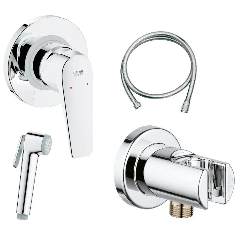 Комплект душа grohe. Grohe BAUFLOW 124900 со смесителем,. Гигиенический комплект Grohe BAUCLASSIC 124901. Гигиенический комплект Grohe BAUFLOW 124900.