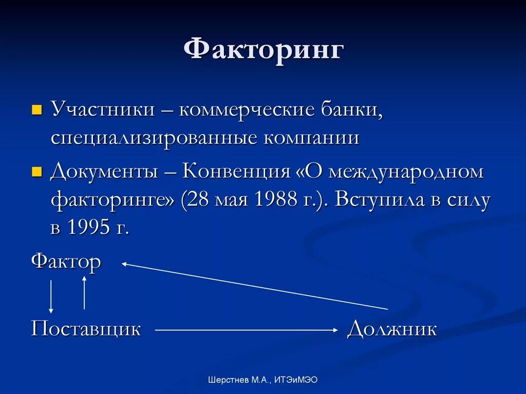 Участники факторинга. Факторинг презентация. Международный факторинг. Факторинг коммерческих банков.