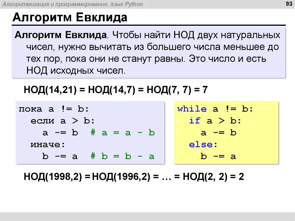 А и б в питоне. Алгоритм Евклида питон. Питон программа алгоритм Евклида. Алгоритм Евклида НОД Python. Алгоритм нахождения НОД питон.