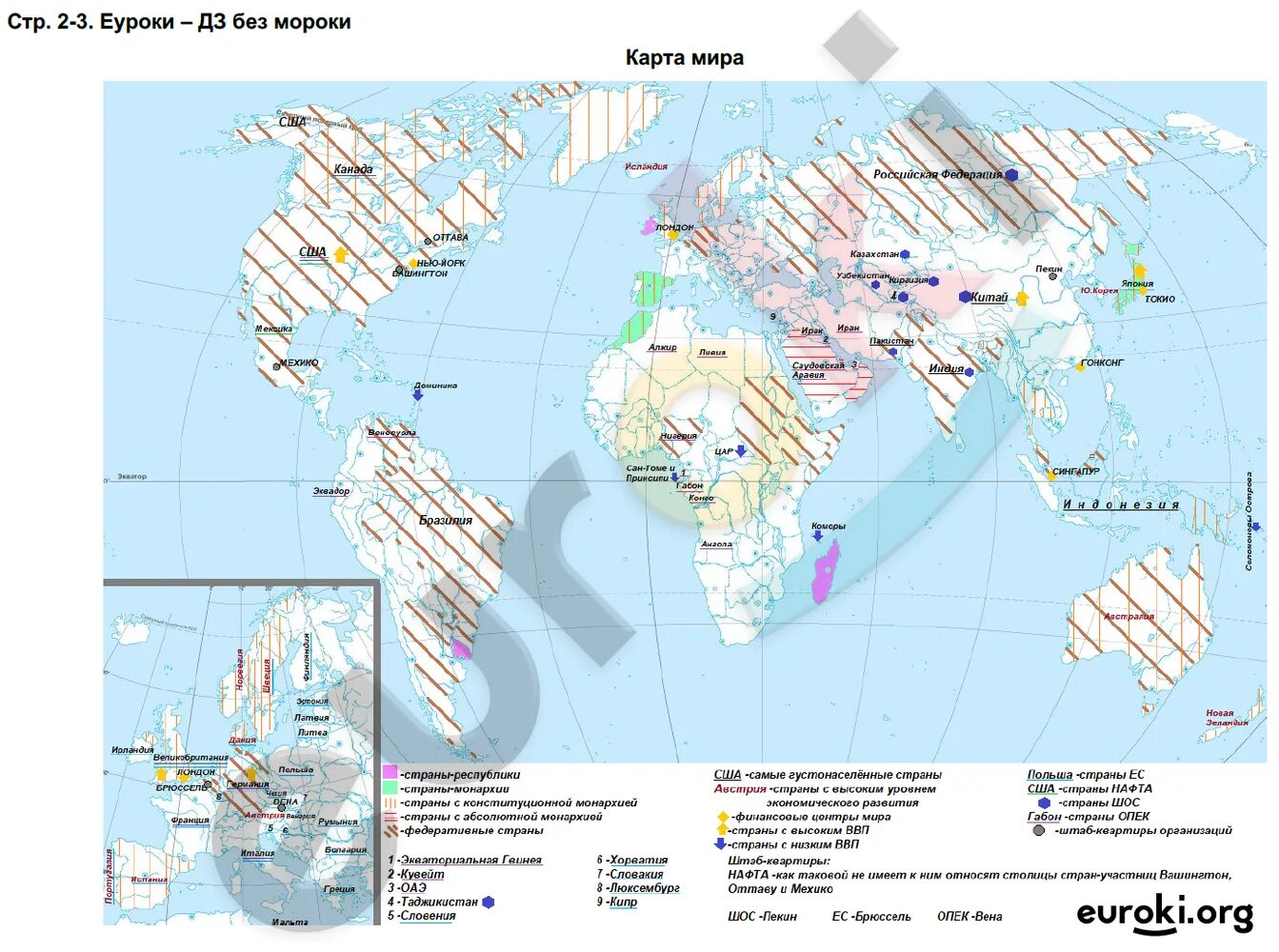 Контурная карта 10 11 класс кузнецов