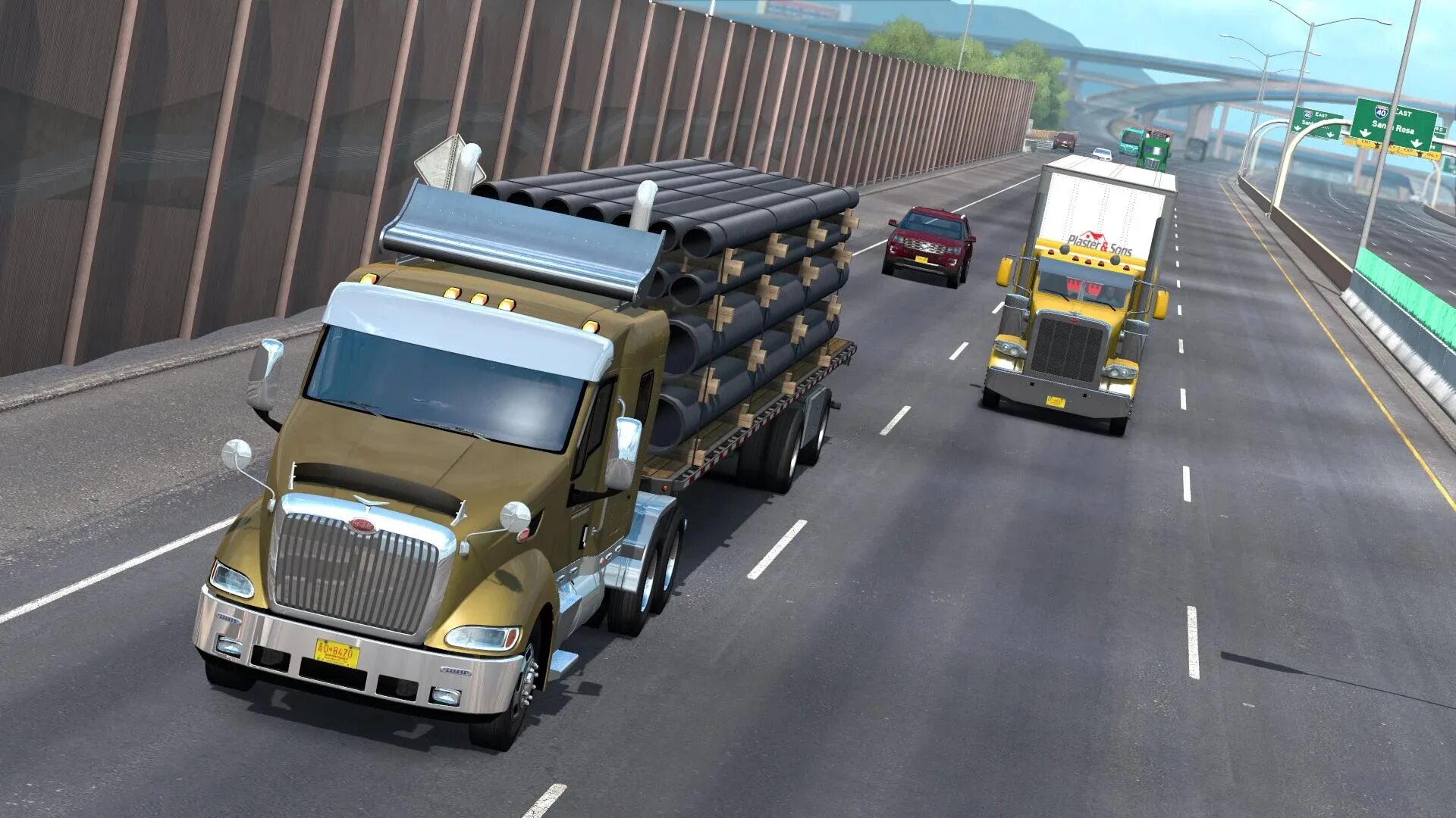 фредлайнер для етс 2. американский евро трек моды. 29. Peterbilt 579 tuning. американский грузовик freightliner flb.