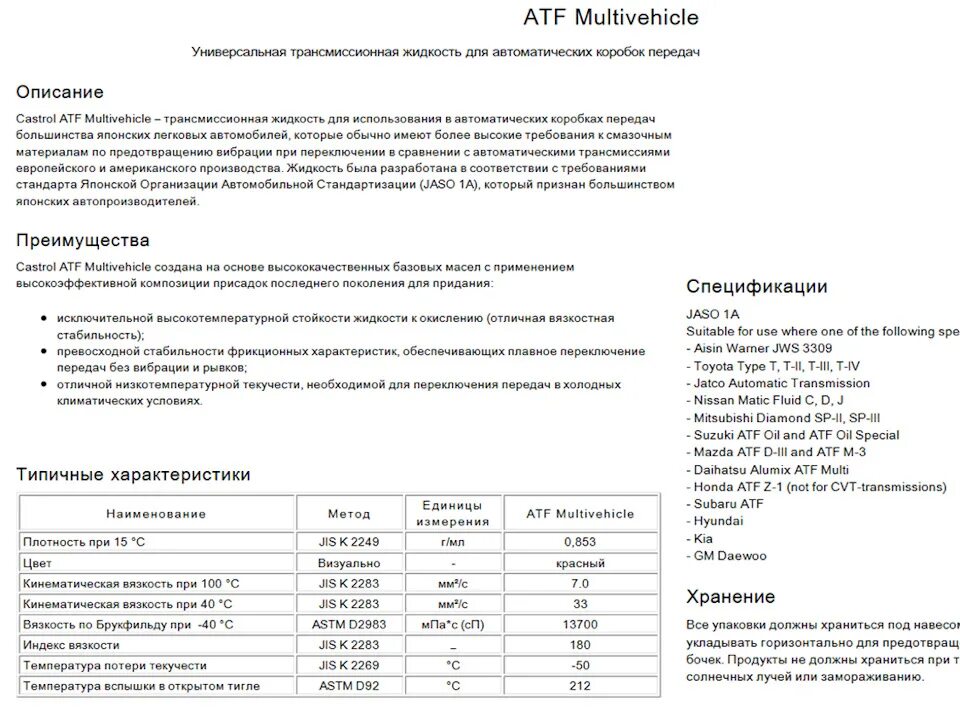 Допуски масла atf. Спецификация ATF масел. Subaru ATF характеристики. Плотность ATF масла. Спецификации ATF от производителя.