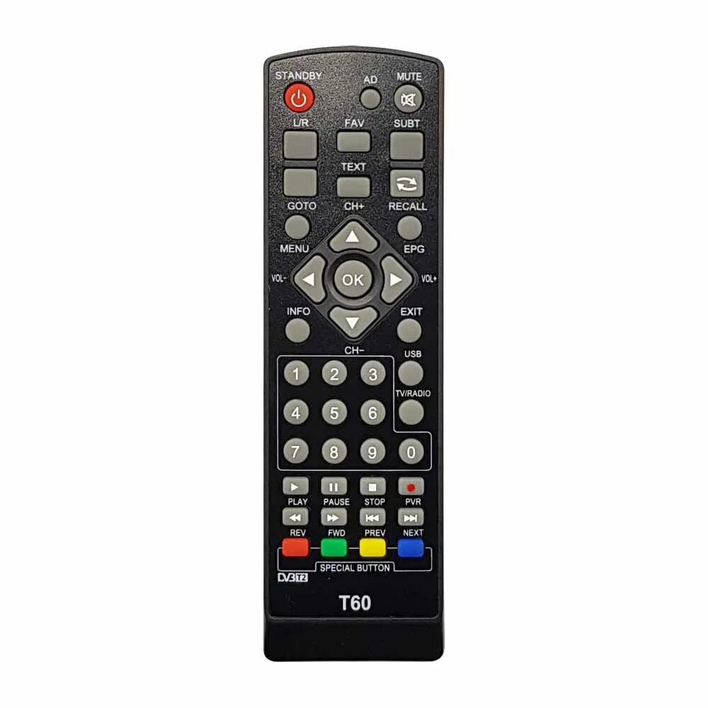 Dvb t 1. Пульт для цифровой приставки телефункен. пульт dvb-t2 selenga t60. пульт telefunken dvb-t2. пульт ду huayu 2619-ed00pola для polar, schaub lorenz, telefunken, горизонт (horizont), prestigio, ok.
