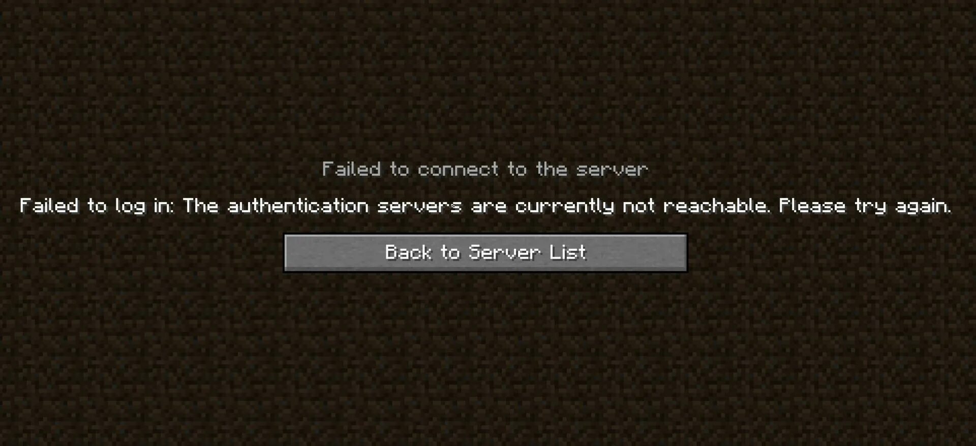 Server authentication failed