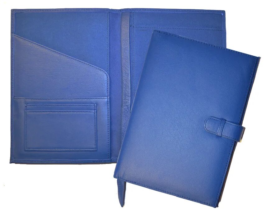 Кожаный блокнот. Синий кожаный дневник. Обложка на молнии с БЛОКАМИ. Кожаный дневник вид сверху. Leather blue