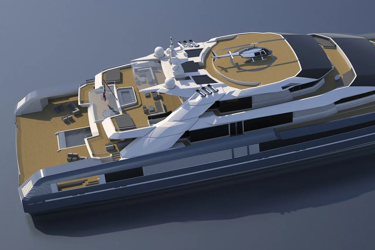 Яхта и автомобиль. Fincantieri Yachts. Катамаран Manifesto. Ultimate hydrogen яхта. 75 product