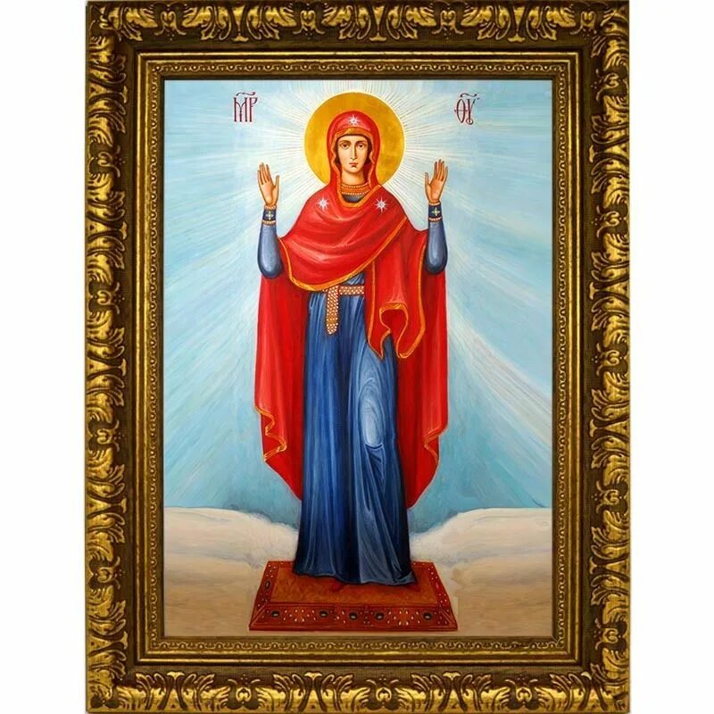 Освященная икона "Нерушимая стена", 7*14 см, защита имущества, от нападок врагов