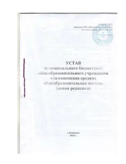 Устав муниципальной организации