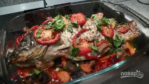Рецепт карп запеченный с овощами