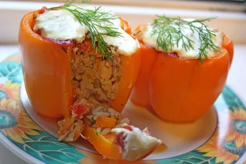 Фаршированный перец с мясом сметаной