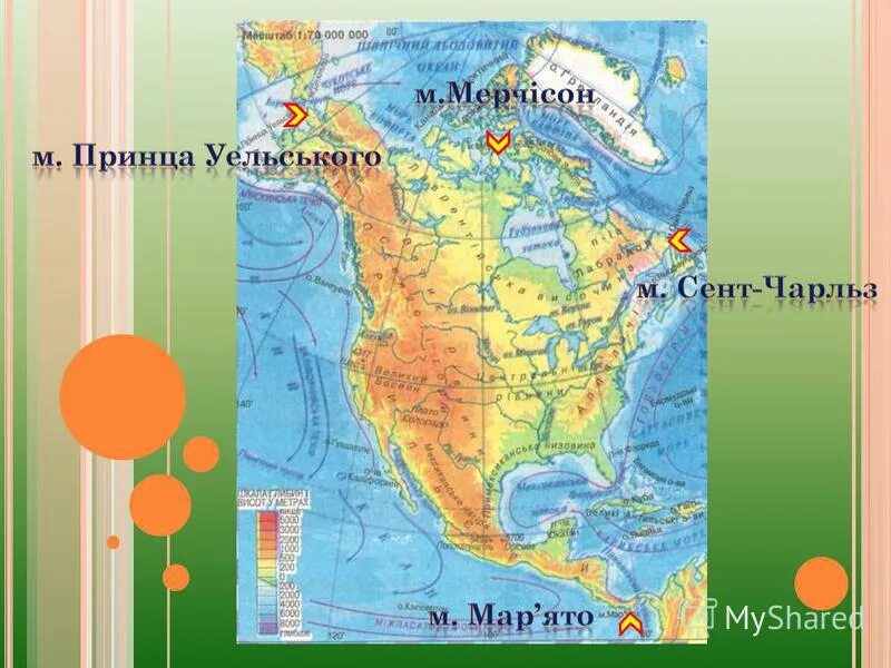 Марьято на карте северной америки