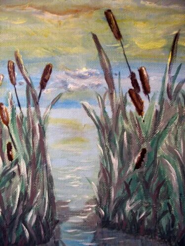 Левитан тростники и кувшинки. Камыши картина маслом. Живопись пруд с камышами. Камыш живопись. Камыши маслом.