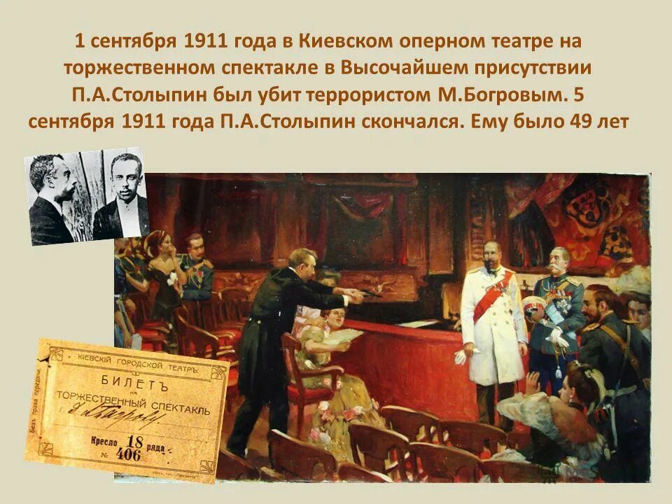 Столыпин 1911. Покушение на Столыпина 1911. Покушение на Столыпина 1911 картина. Фамилия анархиста смертельно ранившего столыпина