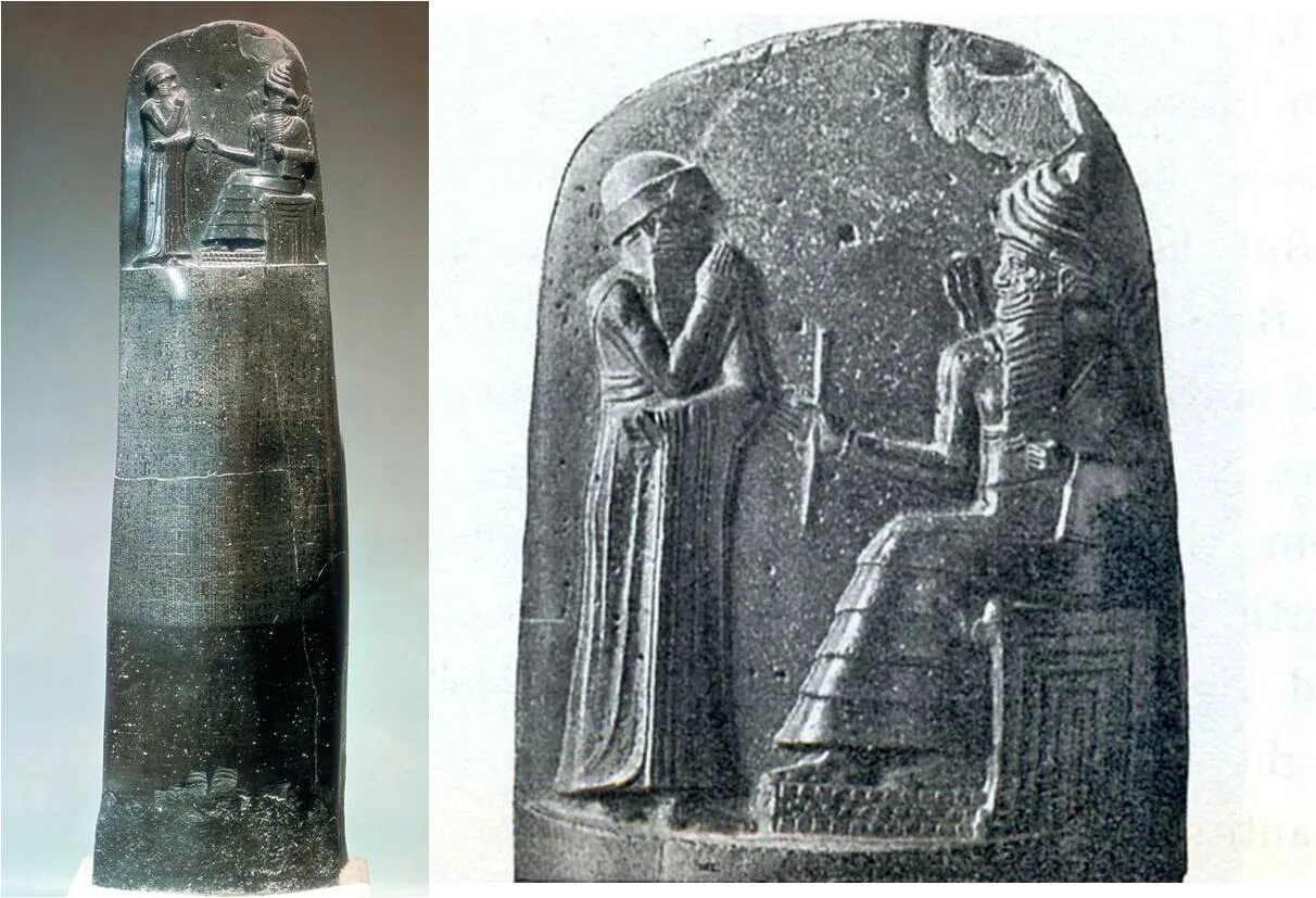 Базальтовая стела царя Хаммурапи. Законы месопотамии