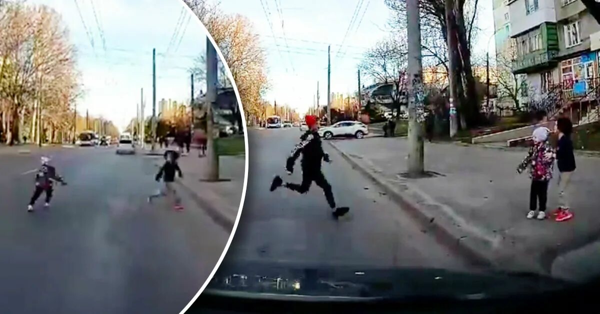 Ребенок выполз на дорогу