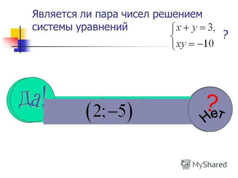 Является ли пара чисел решением системы. Является ли пара чисел решением системы