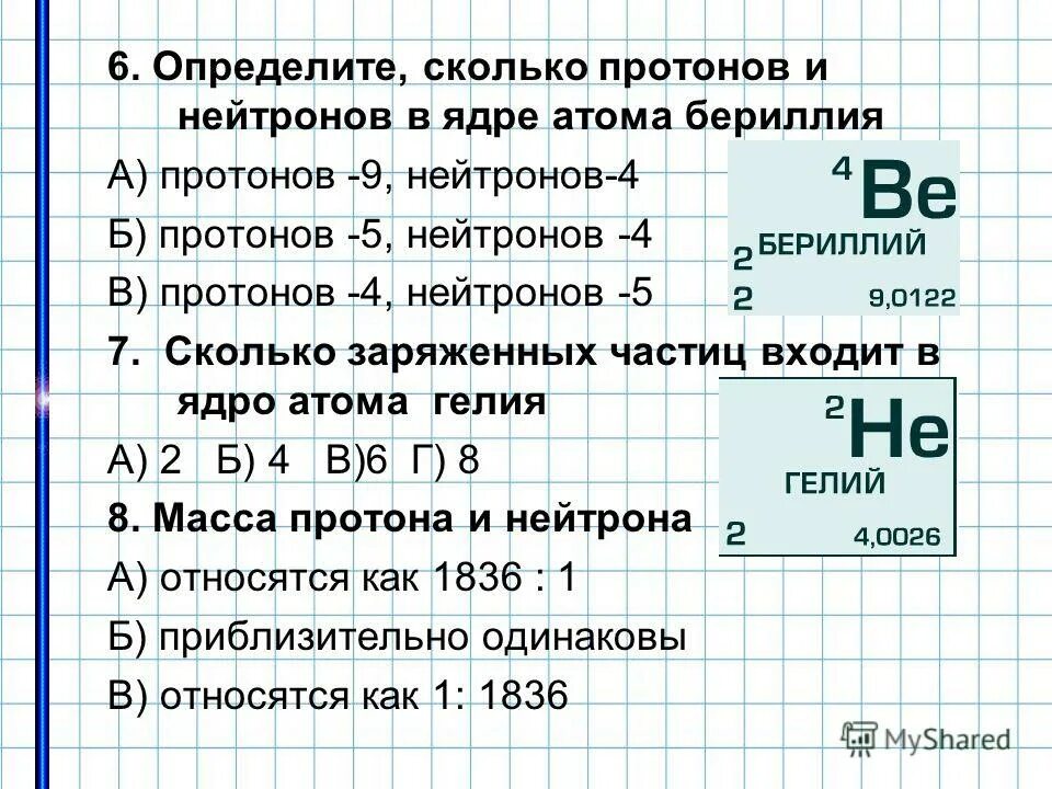 Как определить количество нейтронов в ядре атома