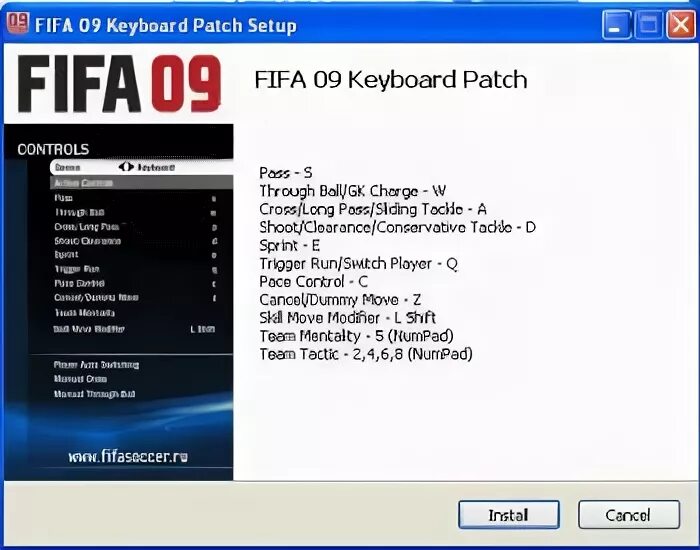 Управление FIFA 09. ФИФА 2009 управление. ФИФА 09 на клавиатуре. FIFA клавиатура раскладка.
