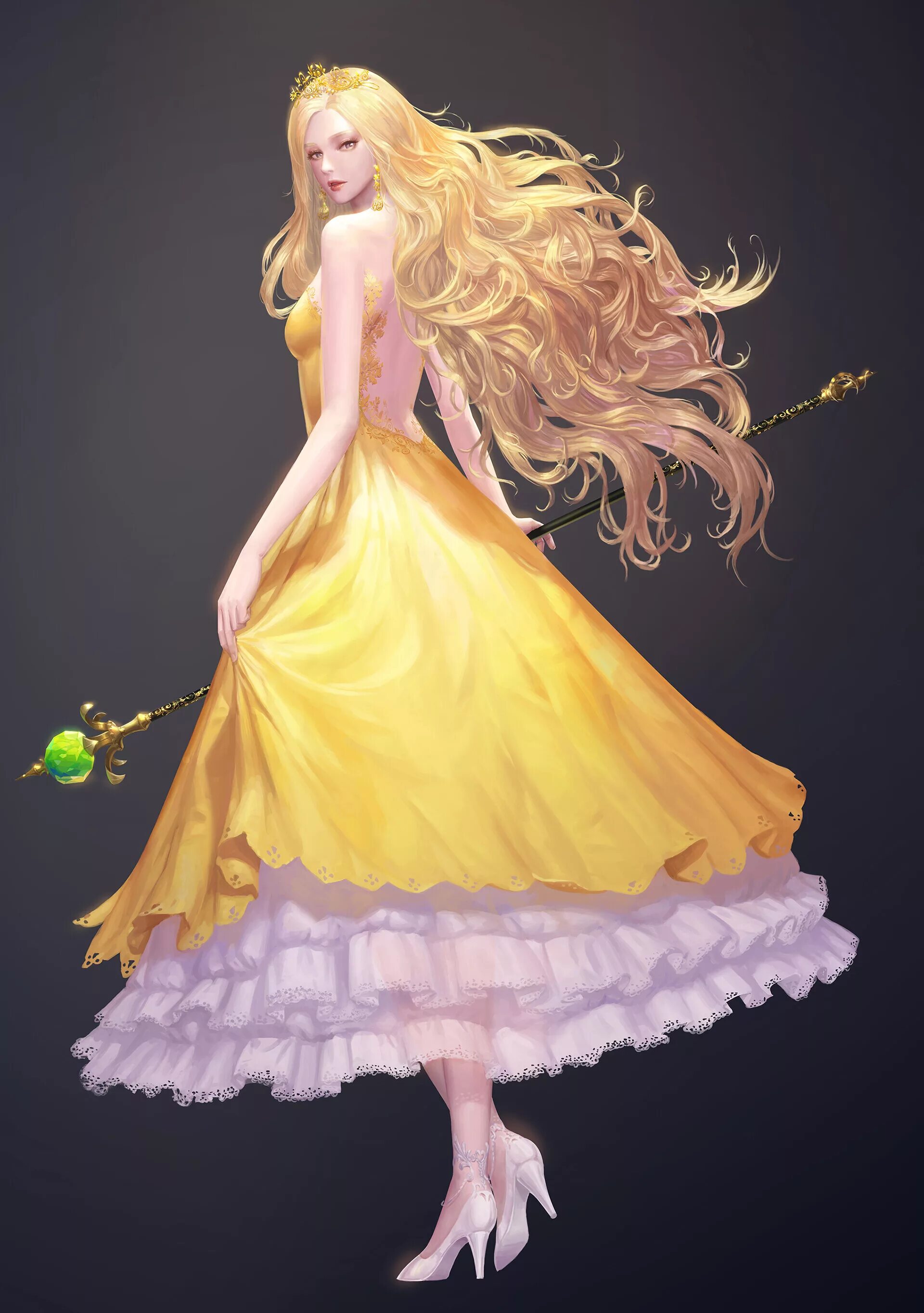 Платья для принцессы. Принцесса с золотыми волосами. Блондинка в желтом платье. Принцесса в желтом платье