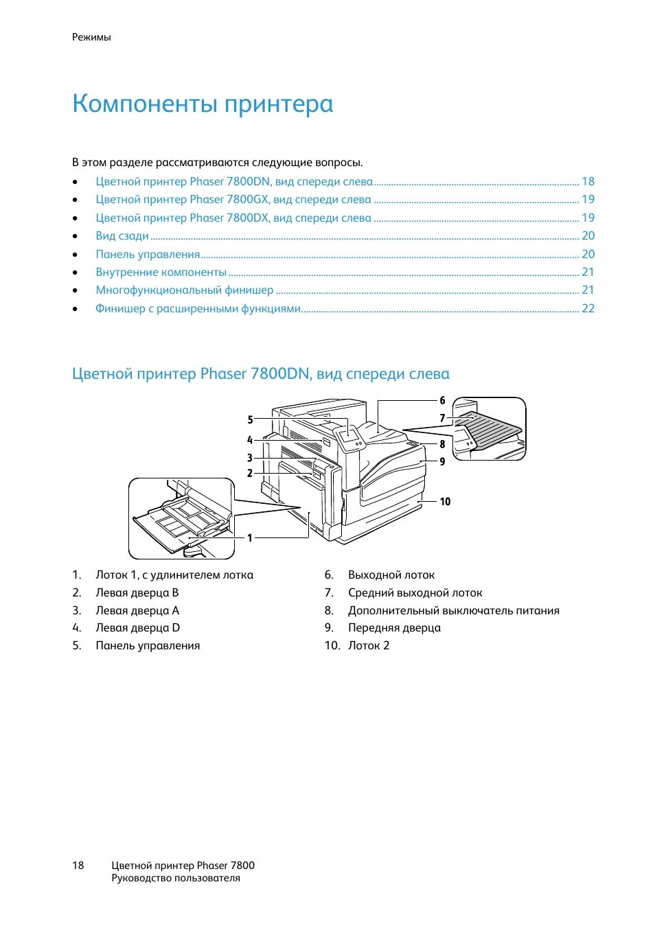 Инструкция xerox phaser. Xerox 7800 мануал. цветной принтер xerox 7800. компоненты принтера.