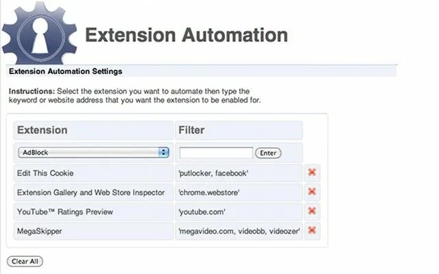 Extension settings. Chrome Automation Extension. Chrome Automation Extension Blocks.