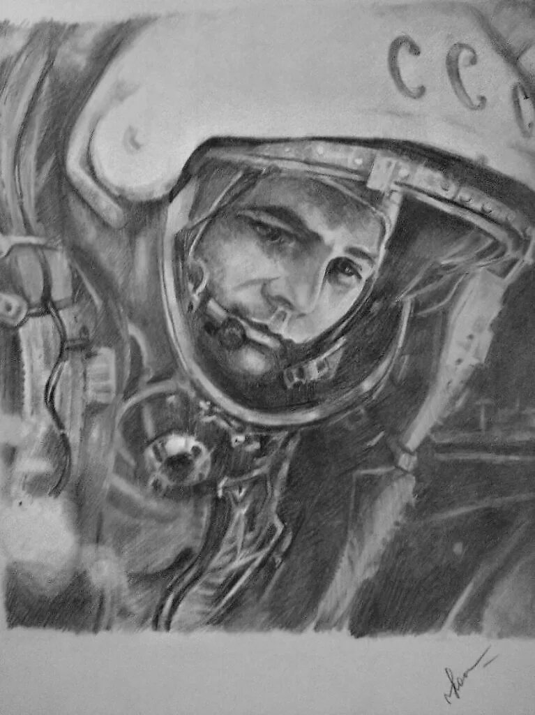 Портрет Гагарина. Юрия Гагарина карандашом. Гагарин рисунок. Гагарин карандашом.