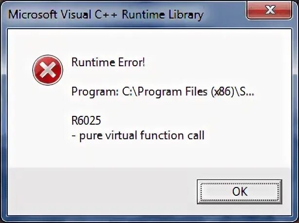 Runtime library error