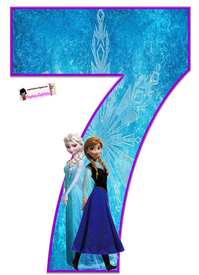 Frozen 7. Цифра 7 в стиле Холодное сердце. Цифра 7 в стиле холодного сердца.