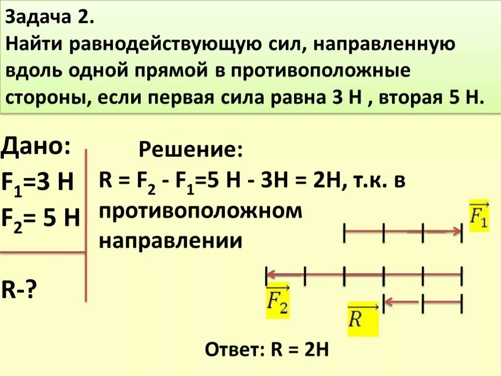 Задача на нахождение равнодействующей силы. Задачи на равнодействующую силу. Равнодействующая сила задачи. Задачи на нахождение равнодействующей.