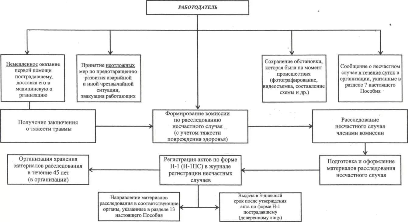 Алгоритм руководителя при расследовании несчастного случая. Схема действий работодателя при несчастном случае на производстве. Схема оповещения при несчастных случаях на производстве. Схема оповещения при возникновении несчастного случая. Схема оповещения при несчастном случае на производстве.