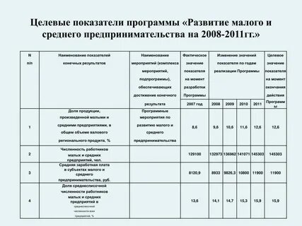 Система целевых показателей проекта