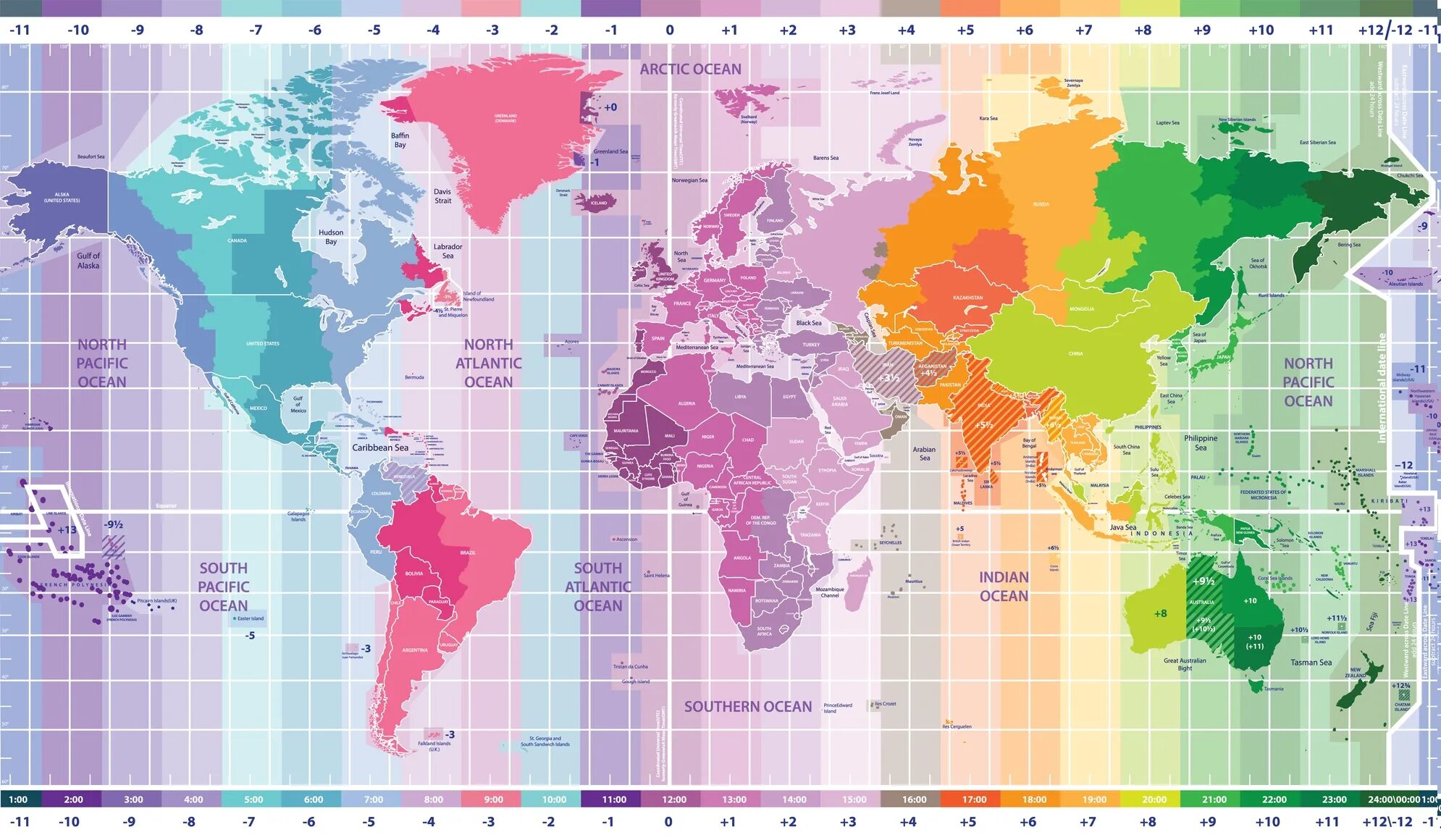Карта час поясов