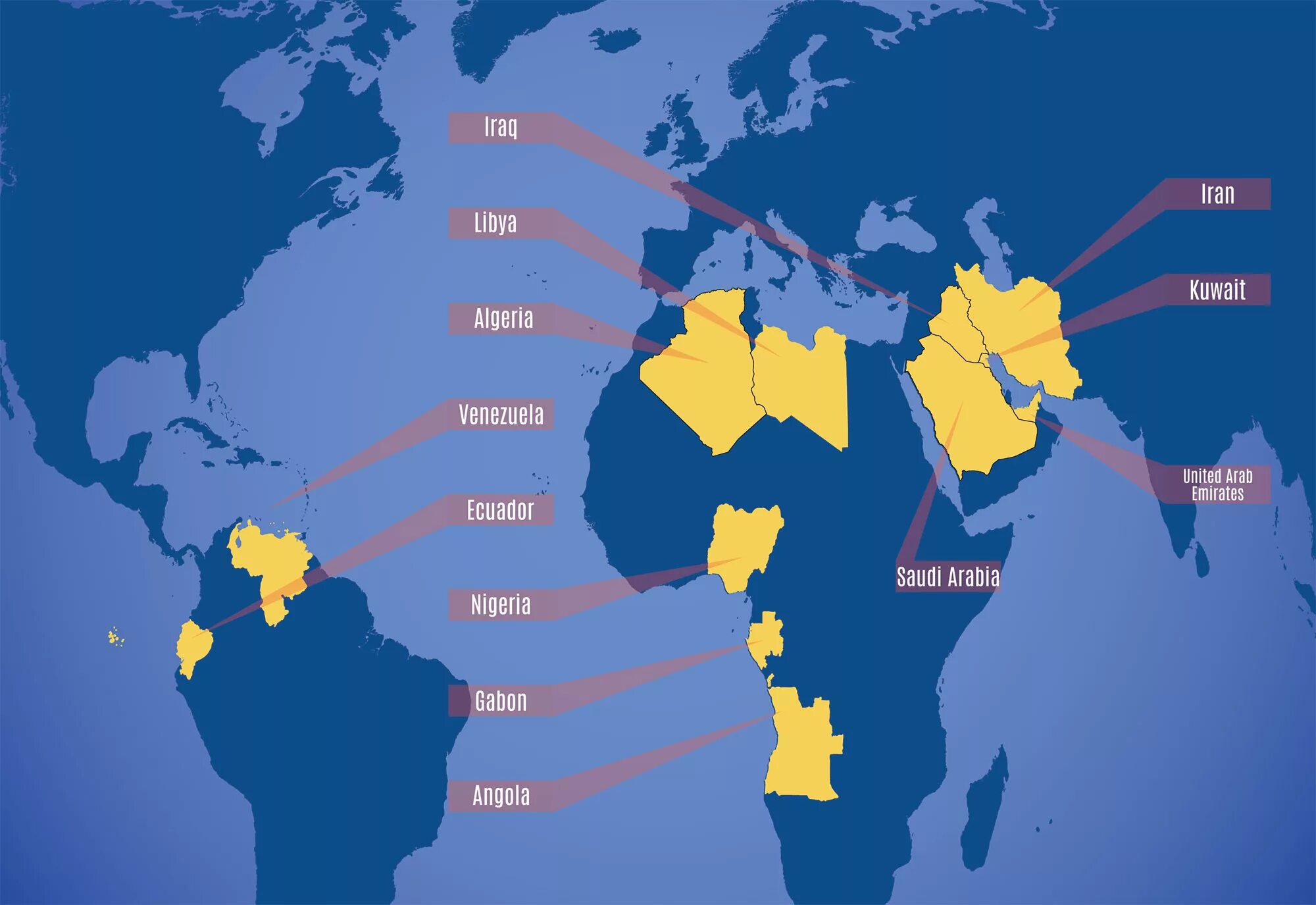 Перечислите страны опек. Страны ОПЕК на карте. Страны Африки входящие в ОПЕК на карте.