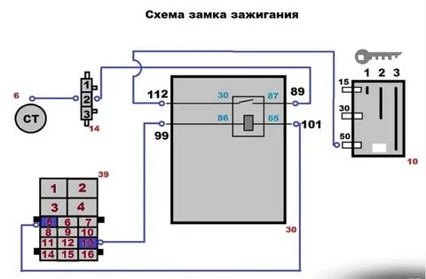 Схема подключения замка зажигания камаз