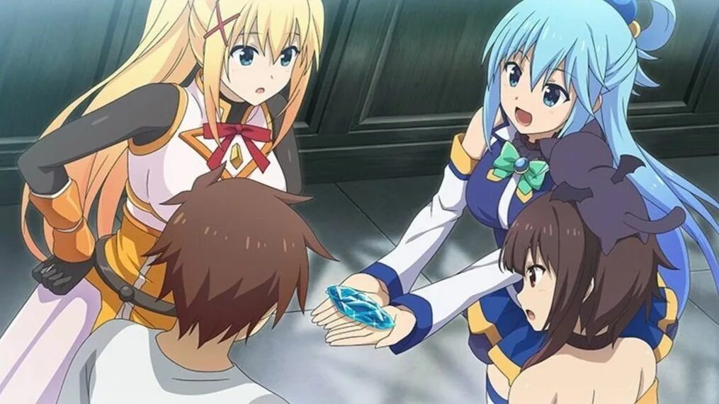 Konosuba 18 Аква и Казума. Коносуба игра. Коносуба 3 дата выхода серий