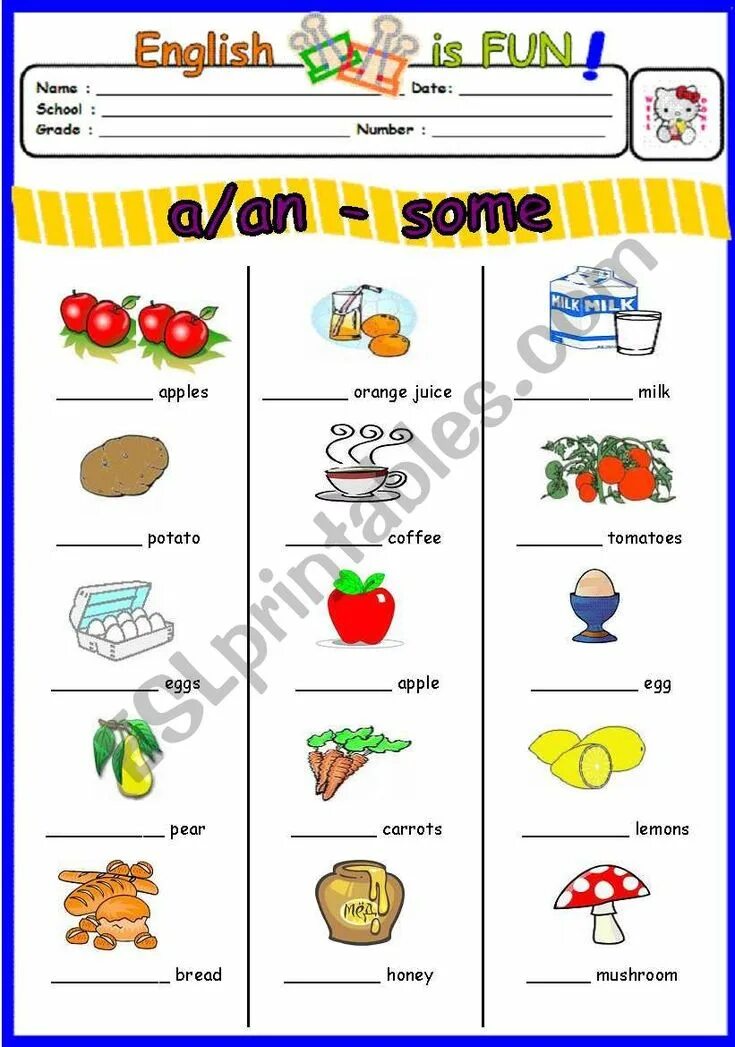 Some any worksheet for kids. A an some задания. Задания на a an some food. A an some Worksheets 5 класс. Some a an упражнения.