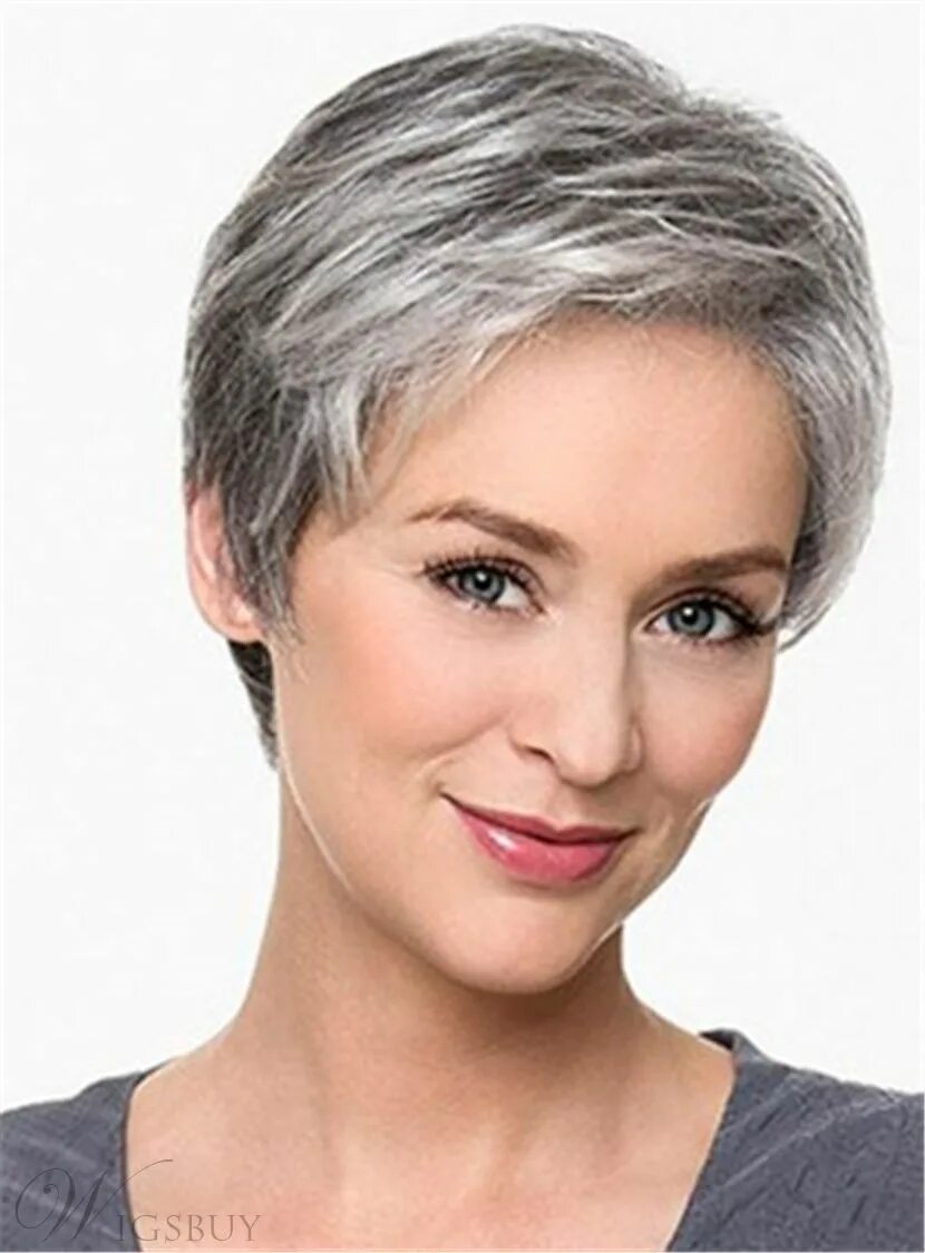 Flora Grey hair wig, Short hair wigs, Hairstyles for thin hair