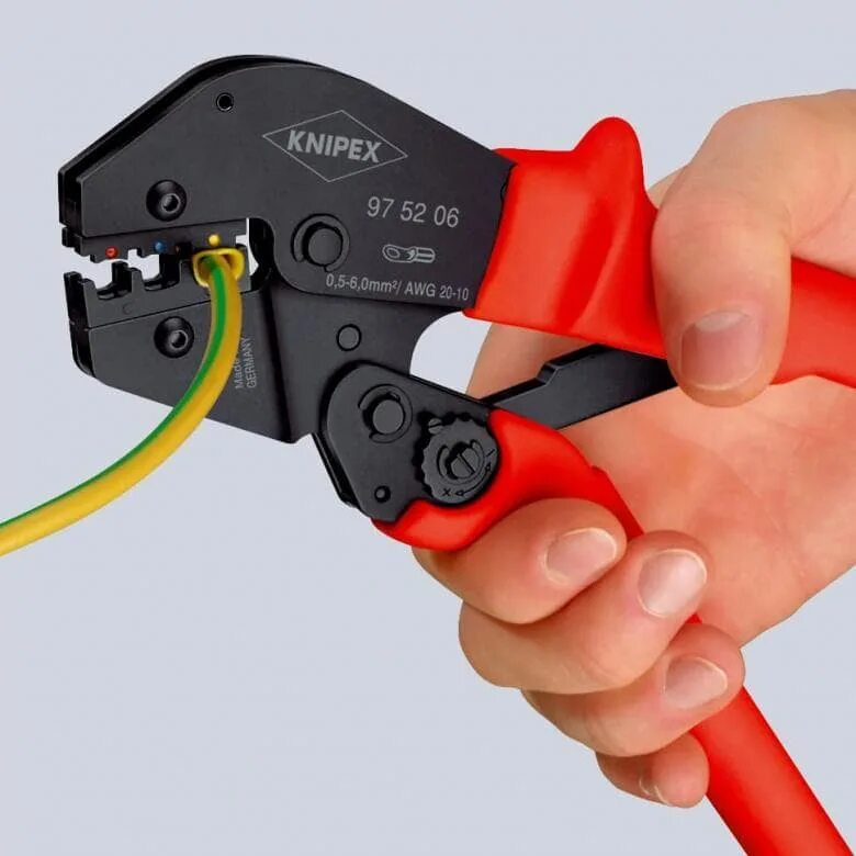 Как называется инструмент для обжима. Пресс-клещи knipex kn-975206. кримпер книпекс для обжима наконечников. клещи зажимные для опрессовки knipex kn-975206. клещи обжимные книпекс 975205.