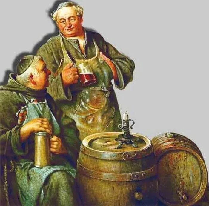 Монах Пивовар. Пивная тематика. Картины с пивной тематикой. Пивоварение в средневековье. Старинная пивная