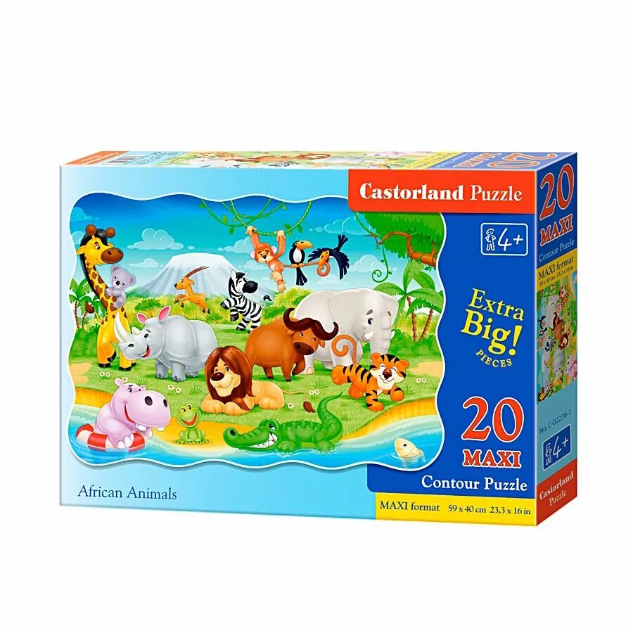 Игры любимые животные. Пазл Castorland African animals (c-02276), 20 дет.. Пазл "животные Африки" 0002143. Пазл Африка Кастроленд. Макси пазлы Castorland.