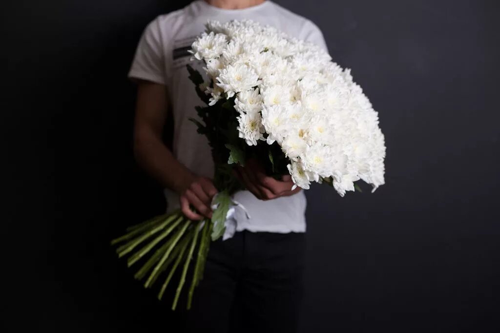 хризантемы в руках у девушки. хризантемы ромашковые сиреневые. монобукет - хризантема. девушка с букетом хризантем. букет хризантем в руках.