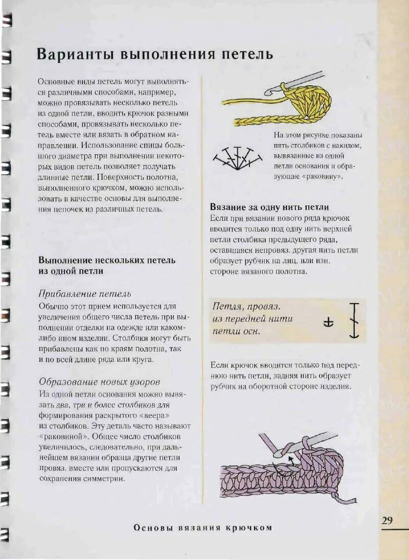 Основные петли крючком. Энциклопедия вязания крючком. основы вязания крючком книга. вязание крючком рубчик. под переднюю нить петли крючком.