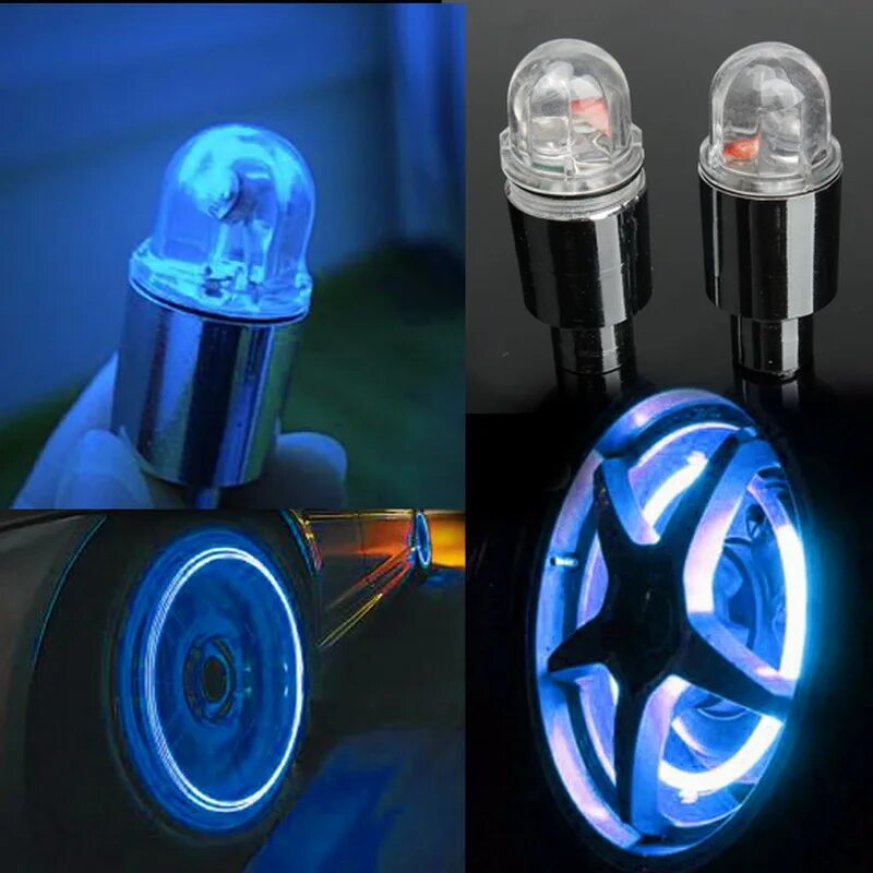 Светодиодные колпачки. 2pcs Bike car Motorcycle Wheel Tire Valve cap Flash led Light Lamp Accessories. Светящиеся колпачки на колеса. Светодиодные лампы для автомобиля на колеса. Светодиоды для автомобиля.