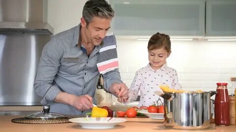 Dad is in the kitchen