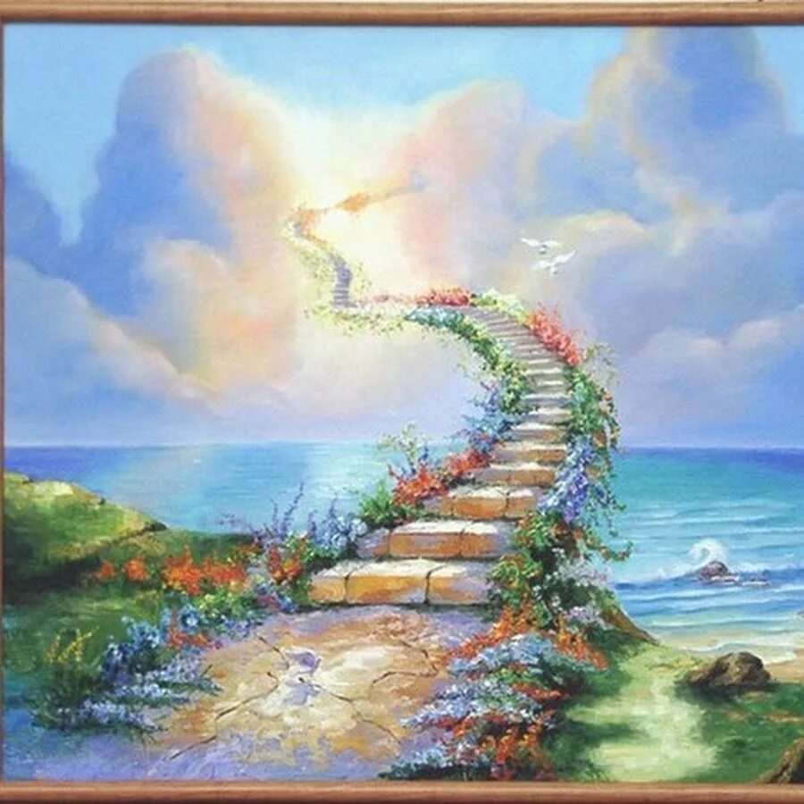 Художник фэнтези джим варрен. Сказочная дорога. Дорога в рай картина. Художник сюрреалист джим уоррен. Лестница в небо фэнтези.