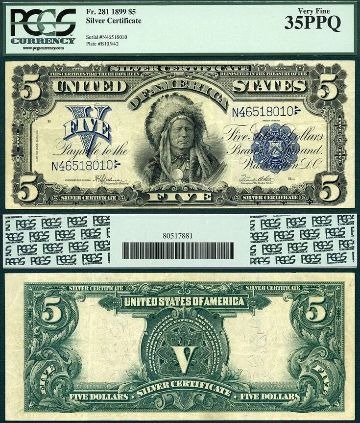 1899 Five Dollar Silver. Five Silver Dollar. Узоры 1899 США. 35 Dollars.